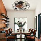 Ventilateur de plafond silencieux cage avec éclairage et télécommande – 51 cm - Ventileo Design