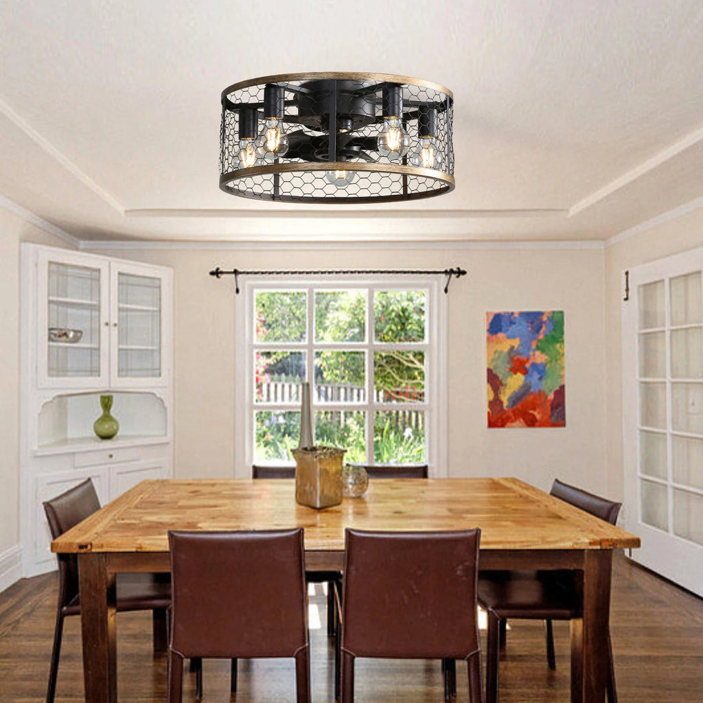 Ventilateur de plafond silencieux cage avec LED et télécommande – 51 cm - Ventileo Design