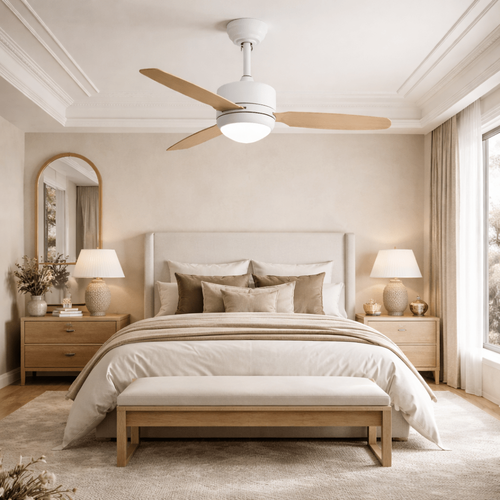 Ventilateur de plafond silencieux design avec LED et télécommande – 117 cm - Ventileo Design