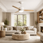 Ventilateur de plafond silencieux design avec LED et télécommande – 117 cm - Ventileo Design