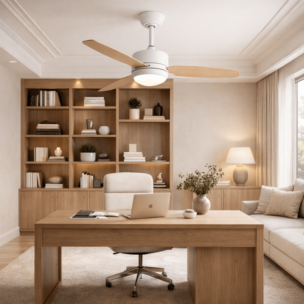 Ventilateur de plafond silencieux design avec LED et télécommande – 117 cm - Ventileo Design