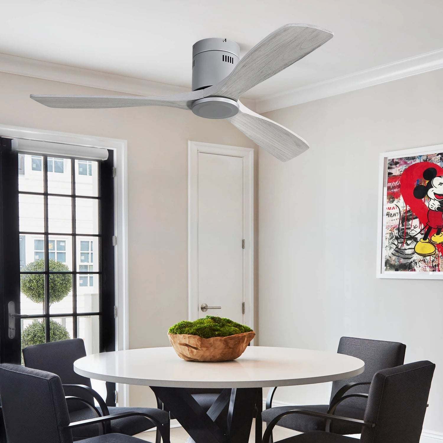 Ventilateur de plafond silencieux design avec LED et télécommande – 132 cm - Ventileo Design