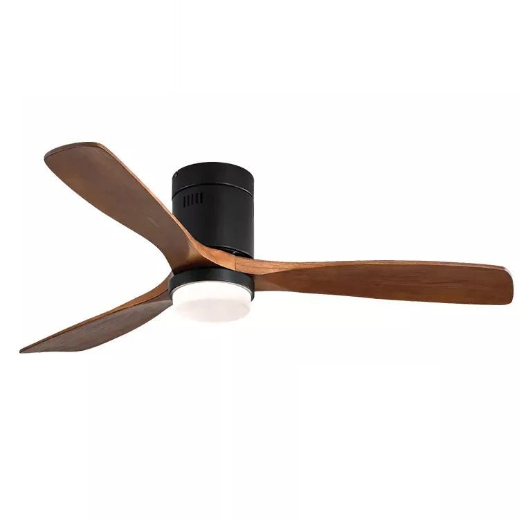 Ventilateur de plafond silencieux en bois avec LED et télécommande – 132 cm - Ventileo Design