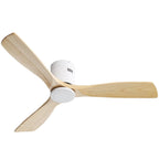Ventilateur de plafond silencieux en bois clair avec télécommande – 132 cm - Ventileo Design