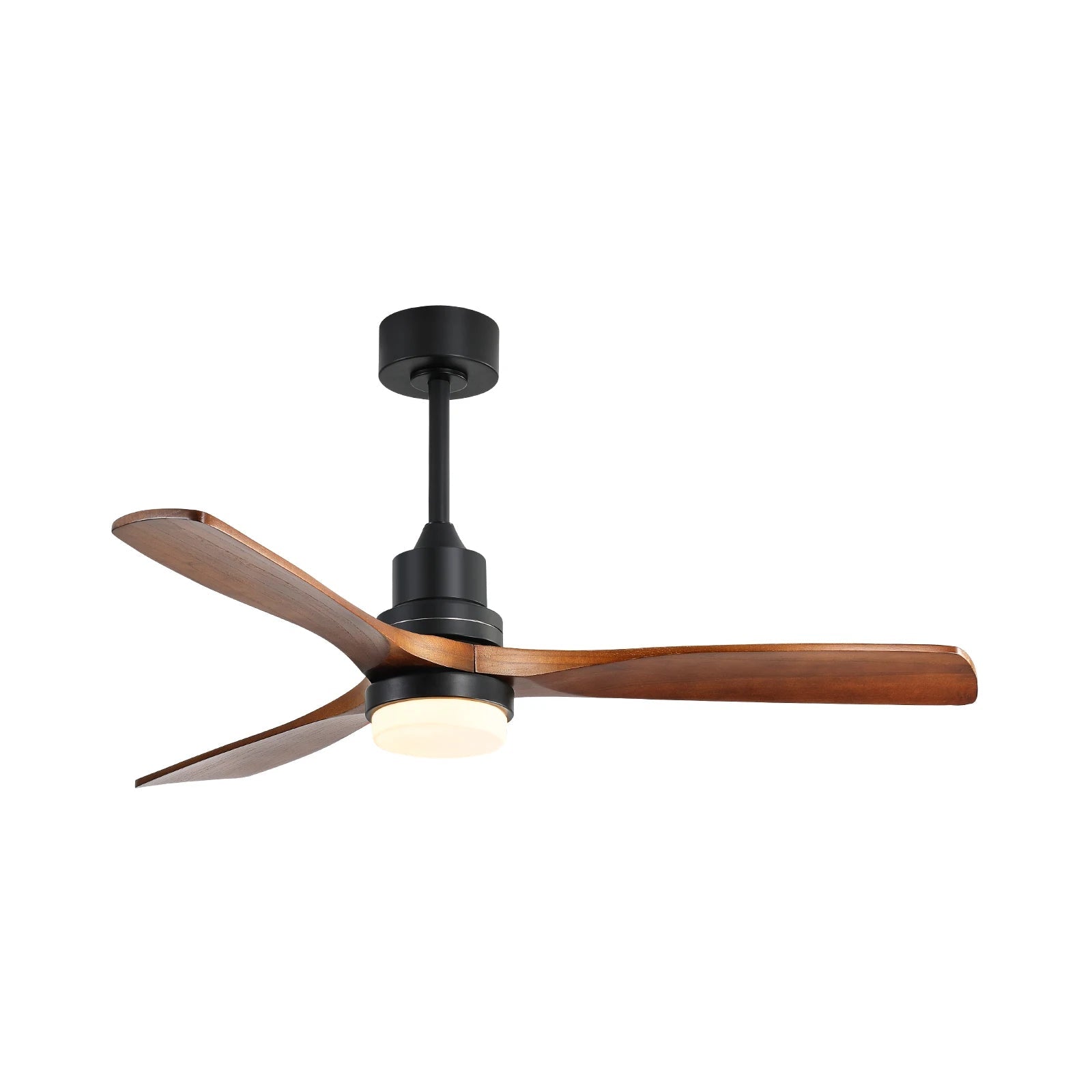 Ventilateur de plafond silencieux en bois foncé avec LED et télécommande – 132 cm - Ventileo Design