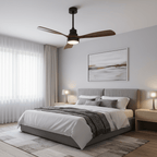 Ventilateur de plafond silencieux en bois massif avec LED et télécommande – 122 cm - Ventileo Design