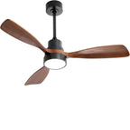 Ventilateur de plafond silencieux en bois massif avec LED et télécommande – 122 cm - Ventileo Design