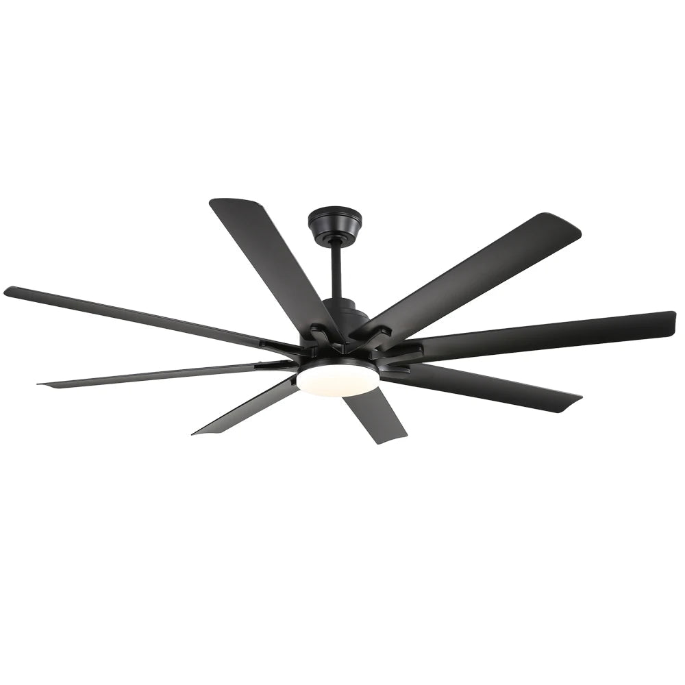 Ventilateur de plafond silencieux grand format avec LED et télécommande – 168 cm - Ventileo Design