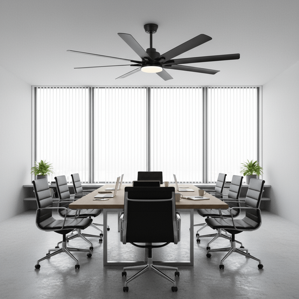 Ventilateur de plafond silencieux grand format avec LED et télécommande – 168 cm - Ventileo Design