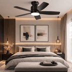 Ventilateur de plafond silencieux moderne avec LED et télécommande – 107 cm - Ventileo Design