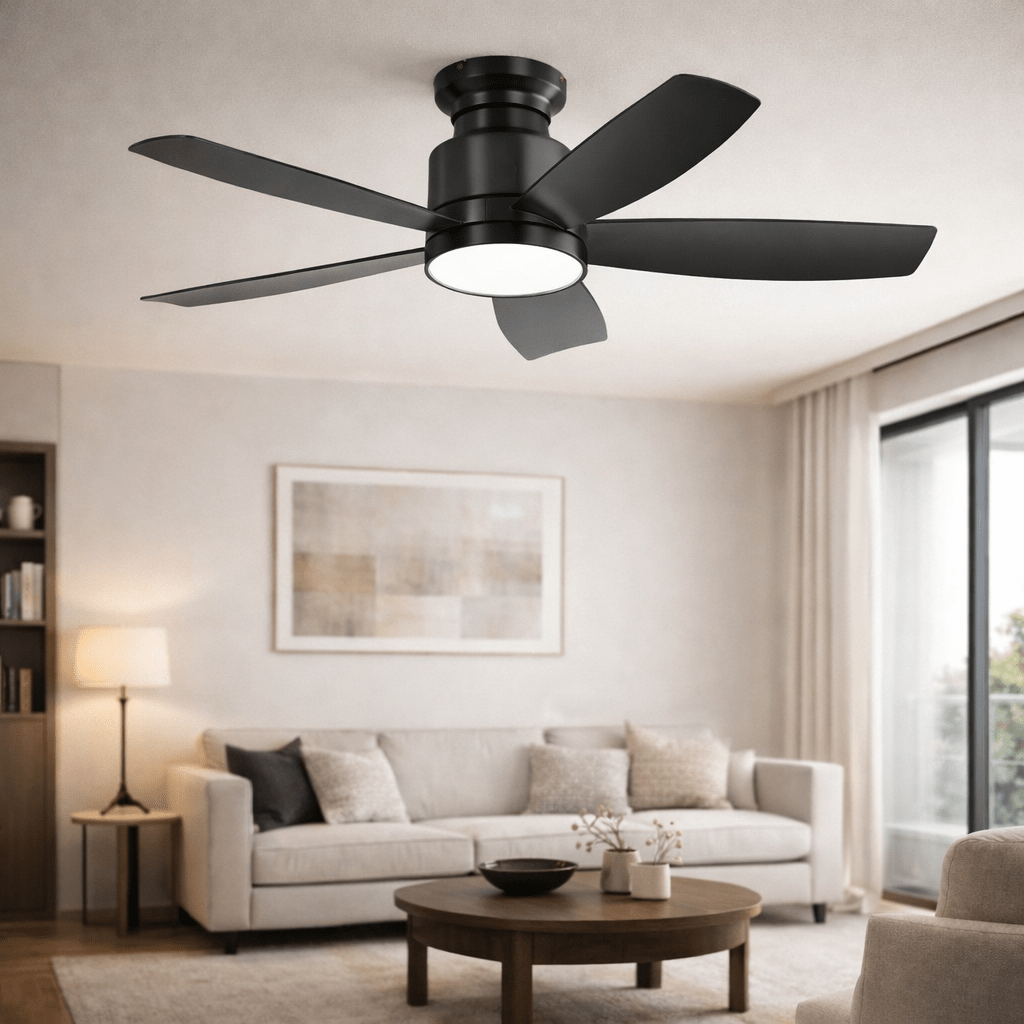 Ventilateur de plafond silencieux moderne avec LED et télécommande – 107 cm - Ventileo Design