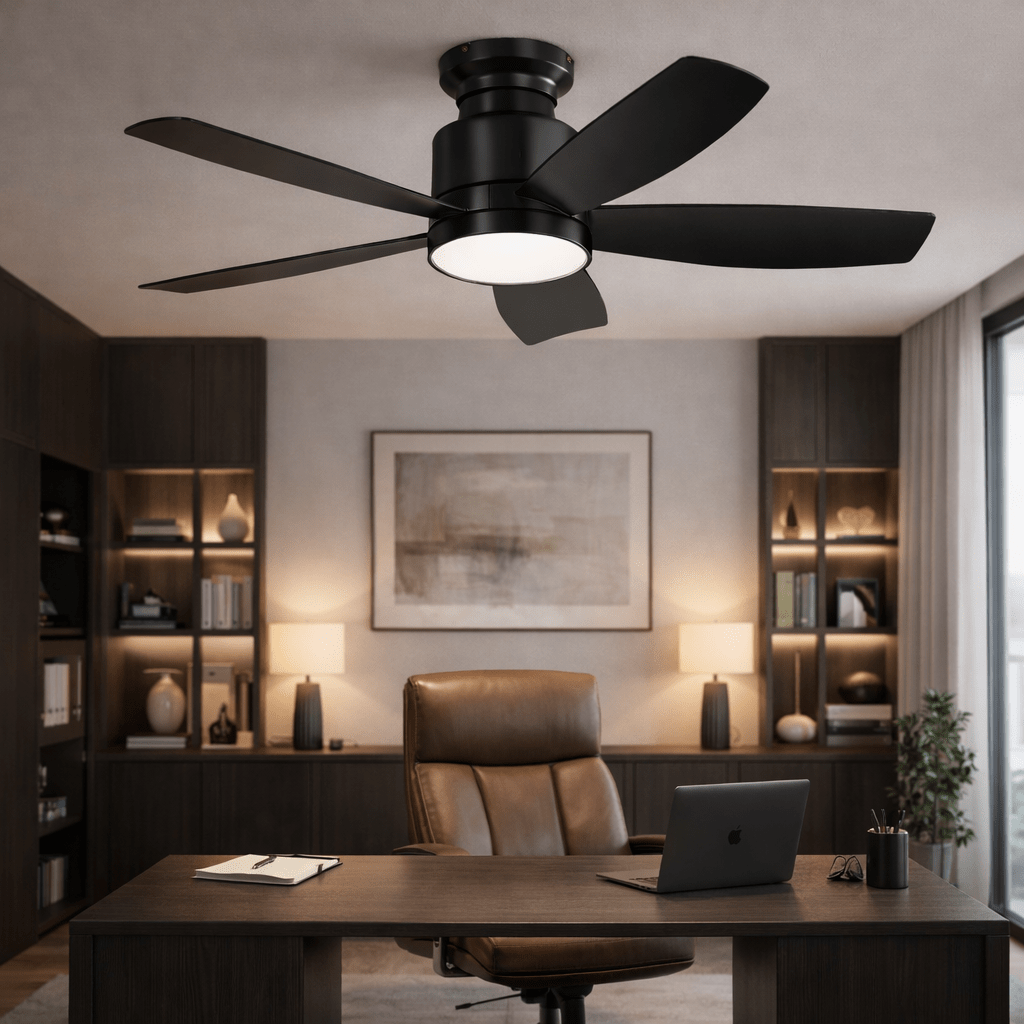 Ventilateur de plafond silencieux moderne avec LED et télécommande – 107 cm - Ventileo Design