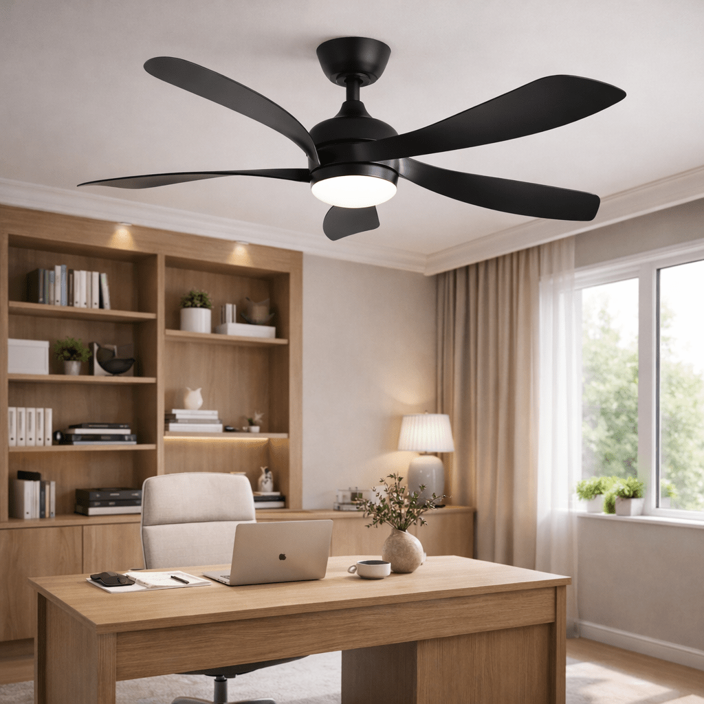 Ventilateur de plafond silencieux moderne avec LED et télécommande – 132 cm - Ventileo Design