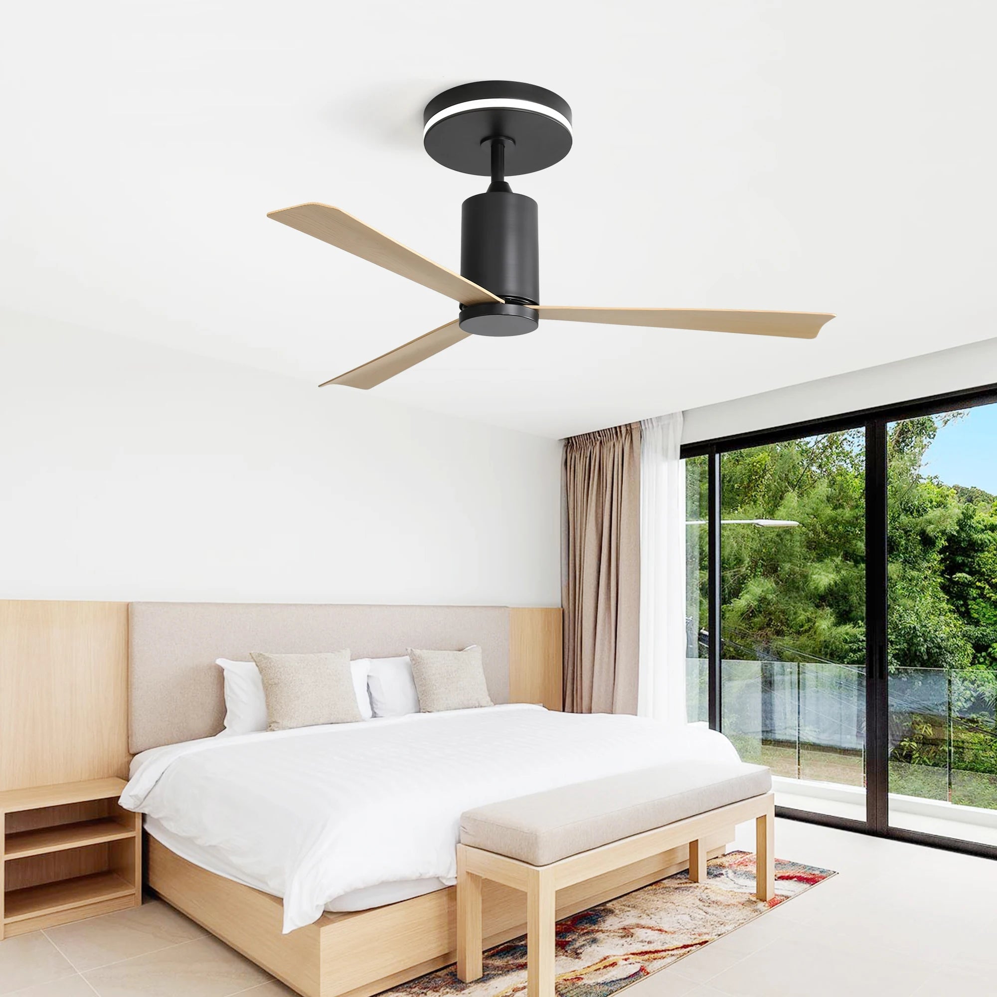 Ventilateur de plafond silencieux moderne avec LED et télécommande – 132 cm - Ventileo Design