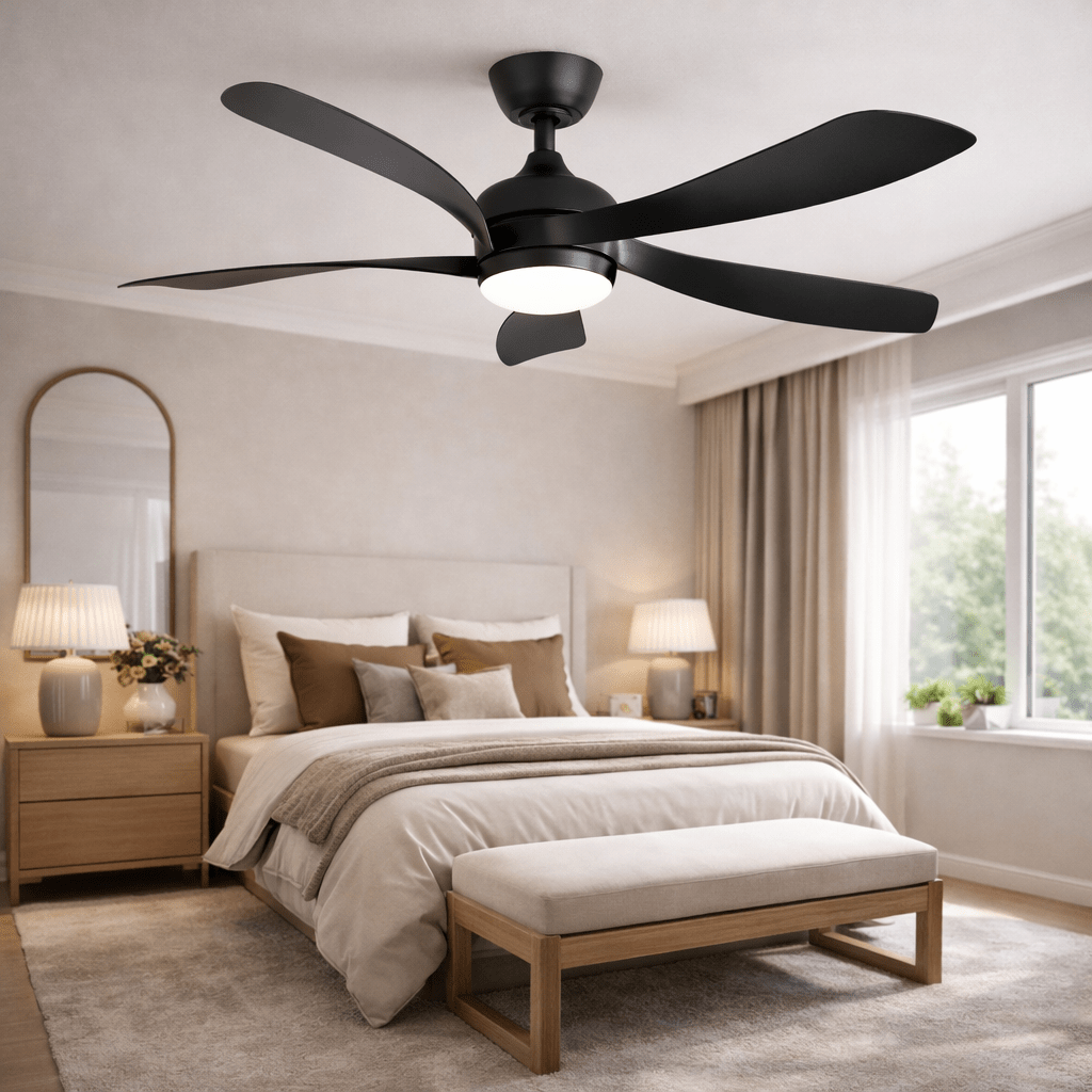 Ventilateur de plafond silencieux moderne avec LED et télécommande – 132 cm - Ventileo Design