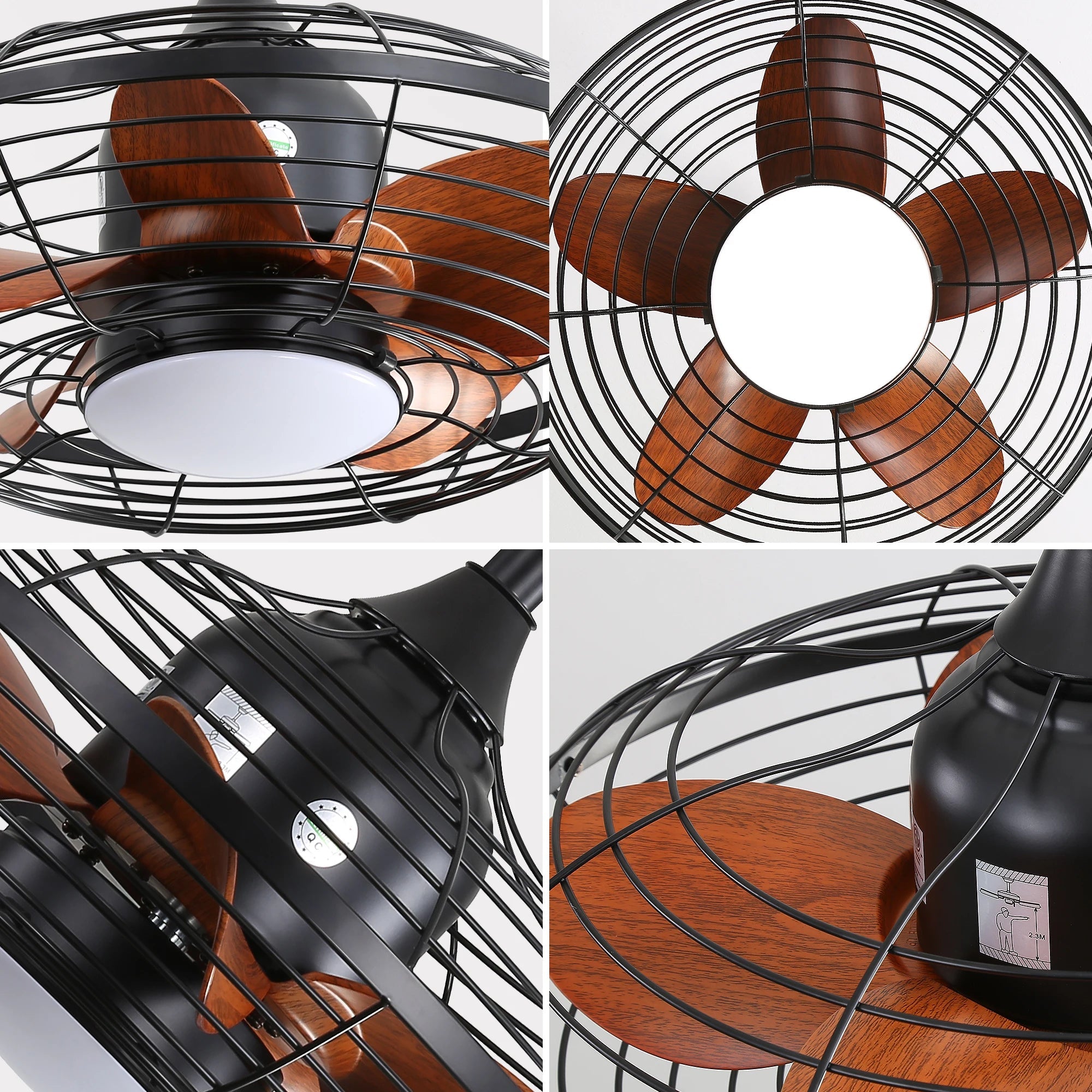 Ventilateur de plafond silencieux moderne avec LED et télécommande – 51 cm - Ventileo Design